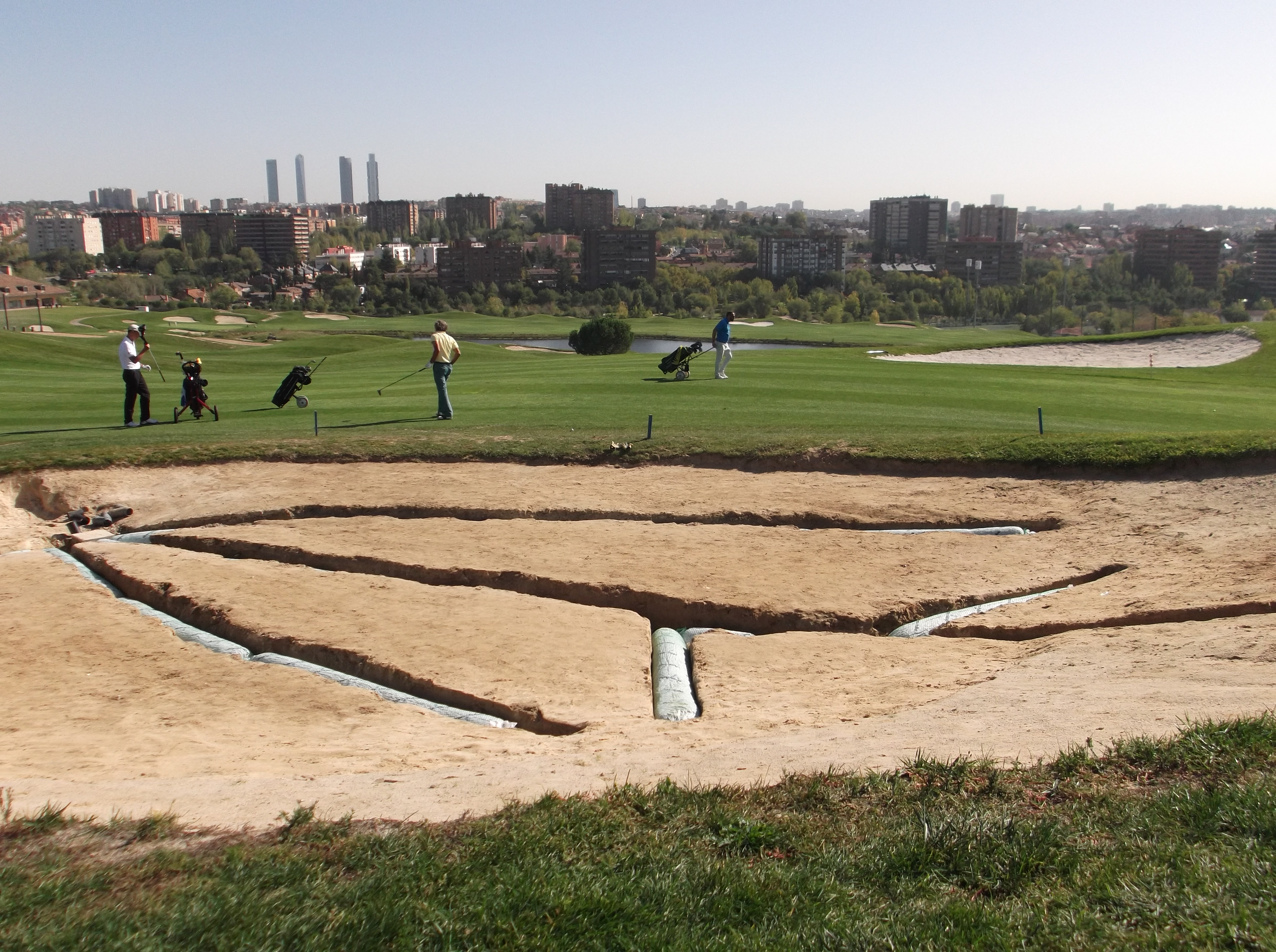 drenaggio bunker campo da golf